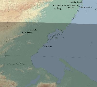 Map of the eclipse path across Belize on 05/30/2356