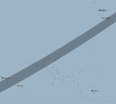 Map of the eclipse path across French Polynesia on 05/30/2356