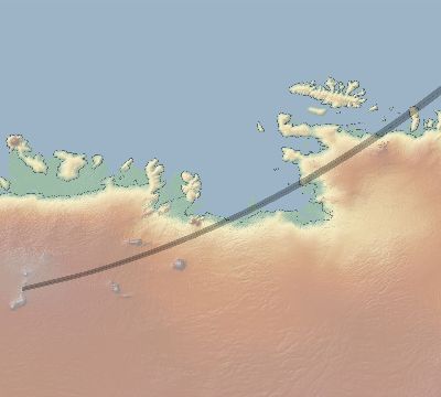 Map of the eclipse path across Antarctica on 03/29/2359