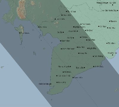 Map of the eclipse path across Vietnam on 09/11/2360