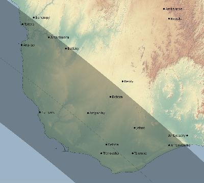 Map of the eclipse path across Madagascar on 08/31/2361