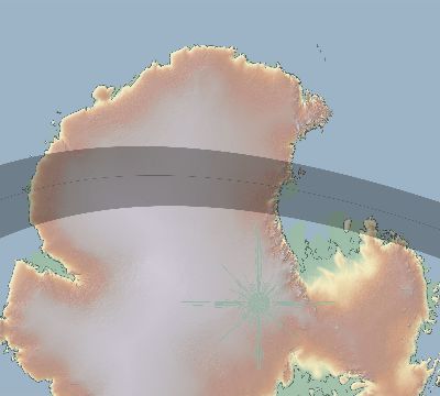 Map of the eclipse path across Antarctica on 01/16/2363