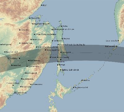 Map of the eclipse path across Russia on 07/12/2363