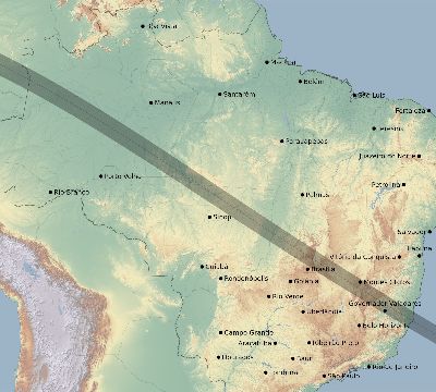 Map of the eclipse path across Brazil on 06/30/2364