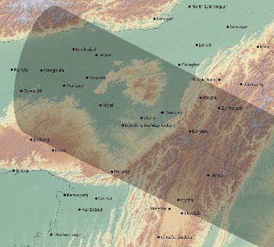 Map of the eclipse path across India on 12/24/2364