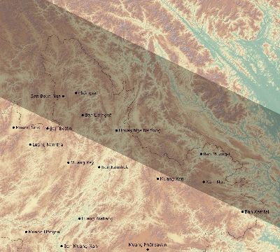 Map of the eclipse path across Laos on 12/24/2364