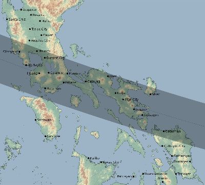Map of the eclipse path across Philippines on 12/24/2364