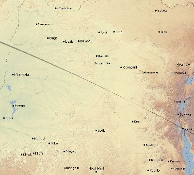 Map of the eclipse path across DR Congo on 10/24/2367