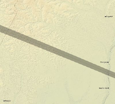 Map of the eclipse path across Republic of the Congo on 10/24/2367