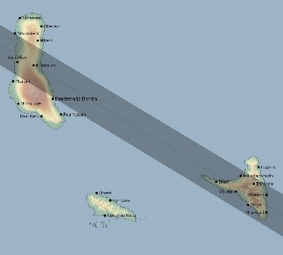 Map of the eclipse path across Comoros on 10/24/2367