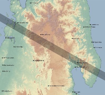 Map of the eclipse path across Madagascar on 10/24/2367