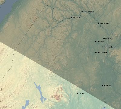 Map of the eclipse path across United States on 10/12/2368
