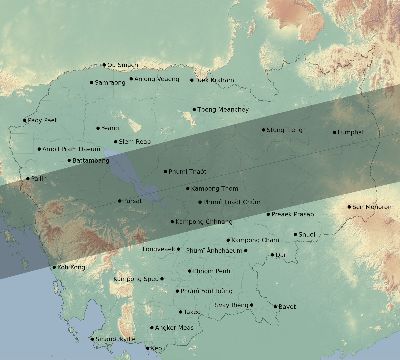 Map of the eclipse path across Cambodia on 02/16/2371