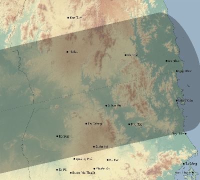 Map of the eclipse path across Vietnam on 02/16/2371
