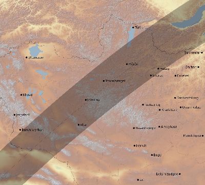 Map of the eclipse path across Mongolia on 05/31/2375
