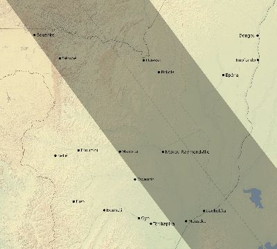 Map of the eclipse path across Republic of the Congo on 09/22/2378