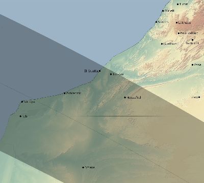 Map of the eclipse path across Morocco on 09/22/2378