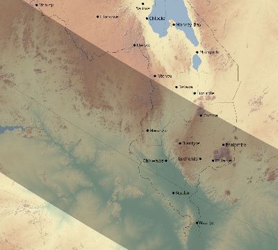 Map of the eclipse path across Malawi on 09/22/2378