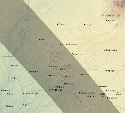 Map of the eclipse path across Niger on 09/22/2378
