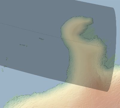 Map of the eclipse path across Antarctica on 09/11/2379