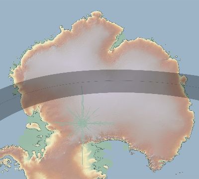Map of the eclipse path across Antarctica on 01/26/2381