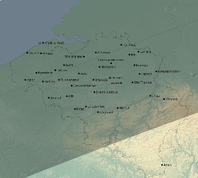 Map of the eclipse path across Belgium on 07/22/2381