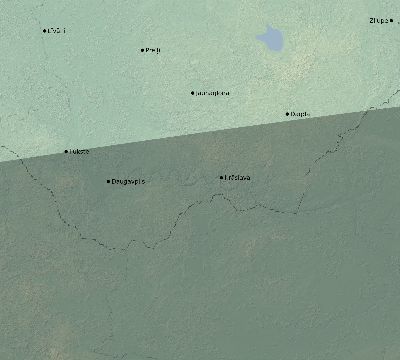 Map of the eclipse path across Latvia on 07/22/2381