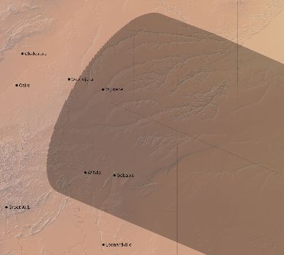 Map of the eclipse path across Namibia on 01/15/2382