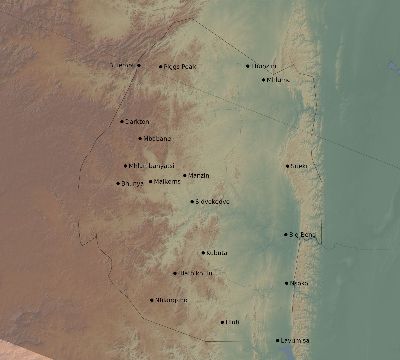 Map of the eclipse path across Eswatini (Swaziland) on 01/15/2382