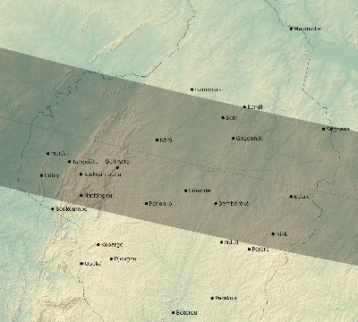 Map of the eclipse path across Benin on 01/04/2383
