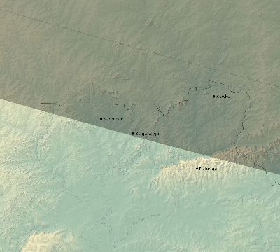 Map of the eclipse path across Ghana on 01/04/2383