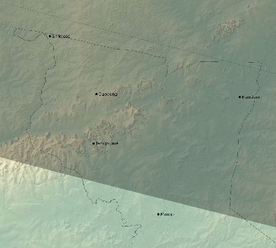 Map of the eclipse path across Togo on 01/04/2383