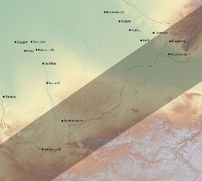 Map of the eclipse path across Turkmenistan on 01/04/2383