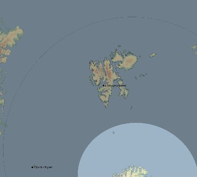 Map of the eclipse path across Svalbard and Jan Mayen on 05/21/2384