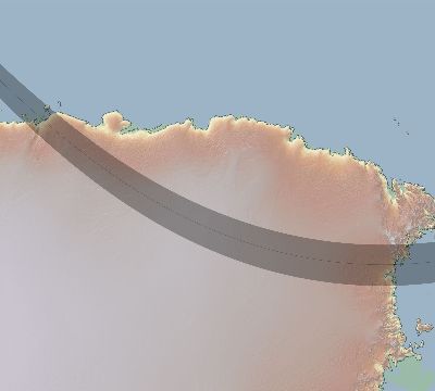 Map of the eclipse path across Antarctica on 11/14/2384