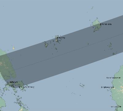Map of the eclipse path across Indonesia on 05/10/2385