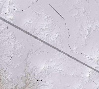 Map of the eclipse path across Chile on 11/03/2385