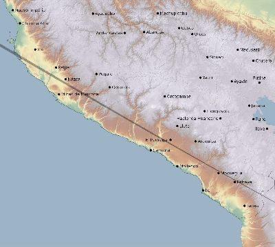 Map of the eclipse path across Peru on 11/03/2385