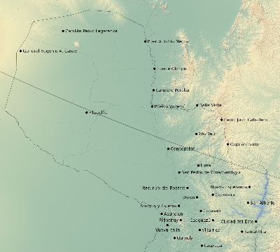 Map of the eclipse path across Paraguay on 11/03/2385