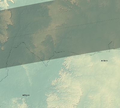 Map of the eclipse path across Mali on 02/26/2389