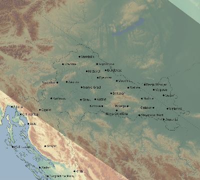 Map of the eclipse path across Croatia on 08/11/2390