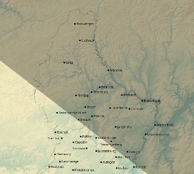Map of the eclipse path across Luxembourg on 08/11/2390