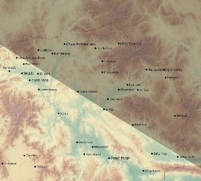 Map of the eclipse path across North Macedonia on 08/11/2390