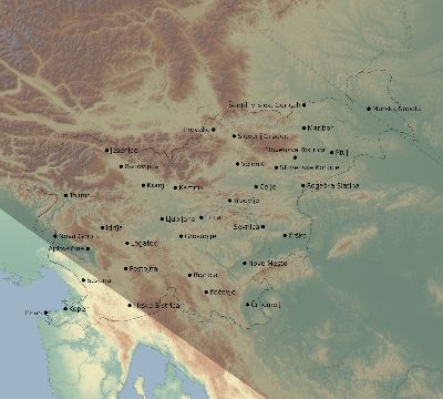 Map of the eclipse path across Slovenia on 08/11/2390