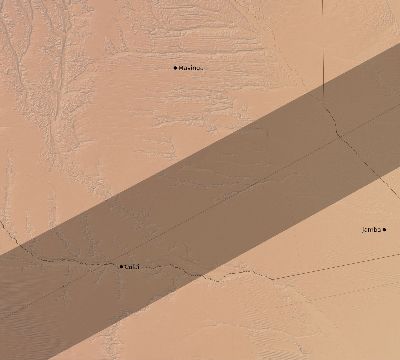 Map of the eclipse path across Angola on 06/21/2392