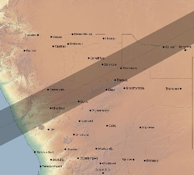 Map of the eclipse path across Namibia on 06/21/2392