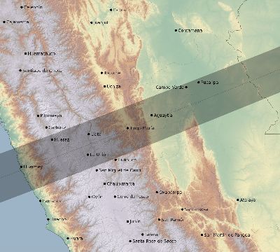 Map of the eclipse path across Peru on 12/14/2392