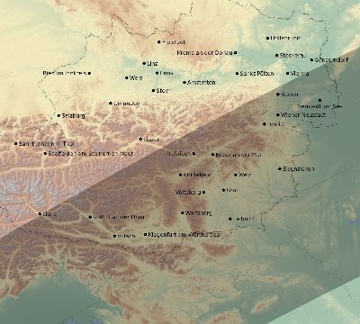 Map of the eclipse path across Austria on 06/10/2393