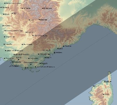 Map of the eclipse path across France on 06/10/2393