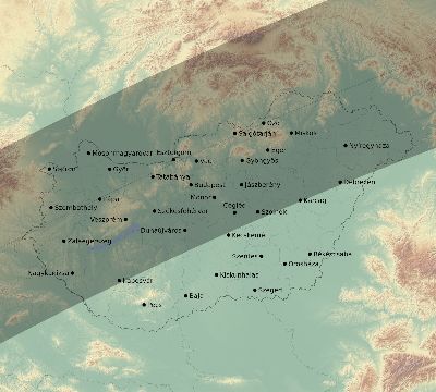 Map of the eclipse path across Hungary on 06/10/2393